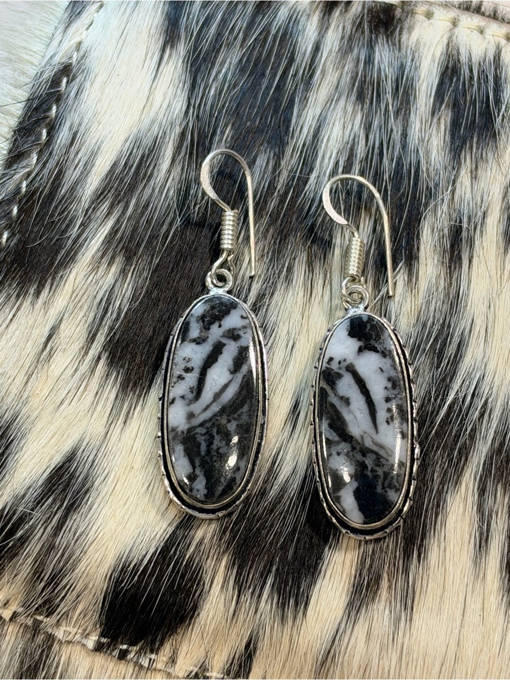White Buffalo Turquoise 925 Earrings